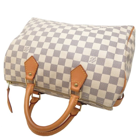 LOUIS VUITTON White Damier Speedy 30 Boston Bag - Picture 4 of 10